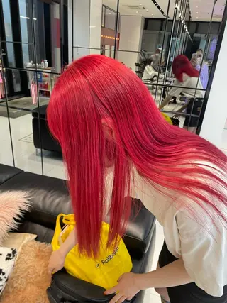 ロング カラー ヘアアレンジ ハッシュカット/ 韓国ヘア☽⋰mahoのヘアスタイル