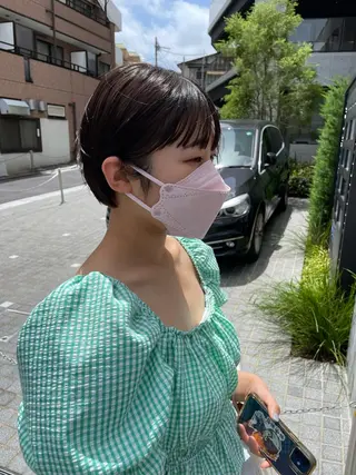 ショート パーマ/透明感カラー /ボブ/吉田一生のヘアスタイル