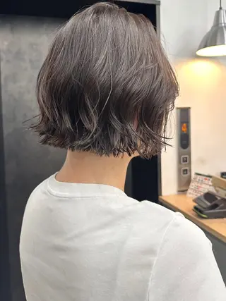 ショート 切りっぱなしボブ/ 小顔ボブNANAのヘアスタイル