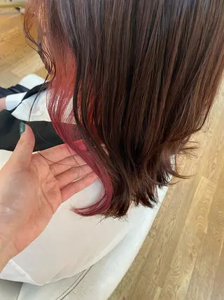 ミディアム カラー ヘアアレンジ 韓国ヘア sasugaのヘアスタイル