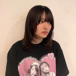 ミディアム 望愛/レイヤー/ハイ トーン/デザインのヘアスタイル