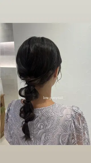 セミロング ヘアアレンジ ヘアセット/ふわモテ yuki♡♡のヘアスタイル