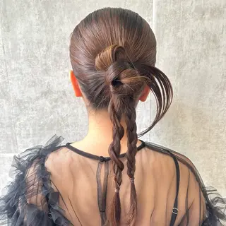 ヘアアレンジ ハイトーン👱‍♀️ シールエクステ/彩花のヘアスタイル