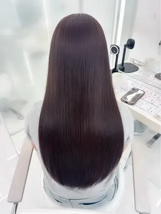 ロング 立川駅/ワンカラー ブリーチなしカラー/のヘアスタイル