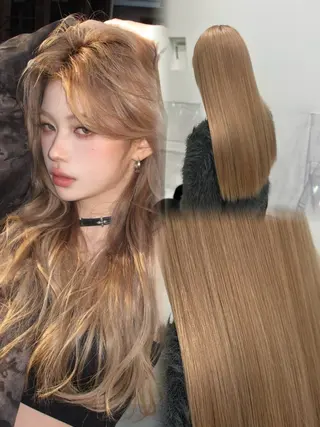 ロング 透明感ハイトーンヘア 🎀ririka🎀のヘアスタイル