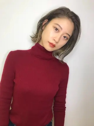 ミディアム カラー 寺山 佳貴のヘアスタイル
