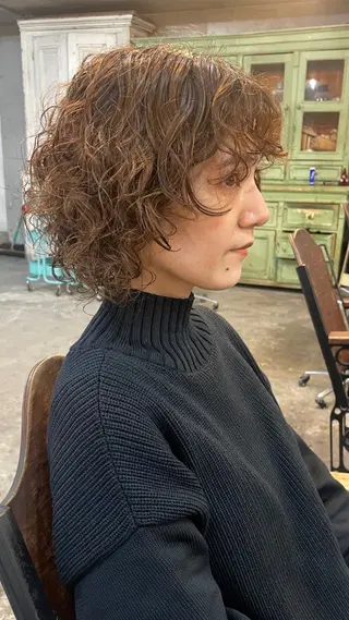 ミディアム カラー パーマ 南堀江🌿パーマ Tetsu【テツ】のヘアスタイル