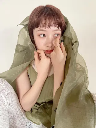 ミディアム カラー パーマ ヘアアレンジ 透明感color 🥣suzunaのヘアスタイル