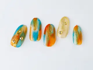 ネイル 💙🤍Tiary M🤍💙のネイルデザイン