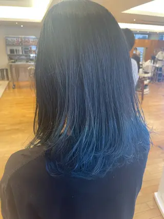 セミロング カラー goshima nagisaのヘアスタイル