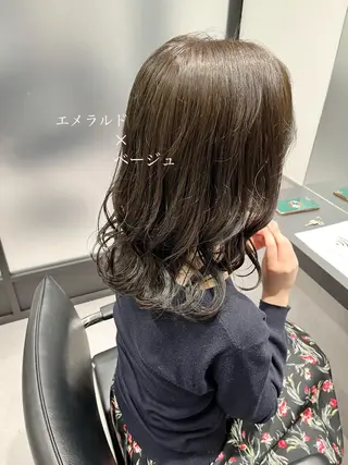 ミディアム カラー レイヤー/髪質改善/ 美髪矯正/手塚凌のヘアスタイル