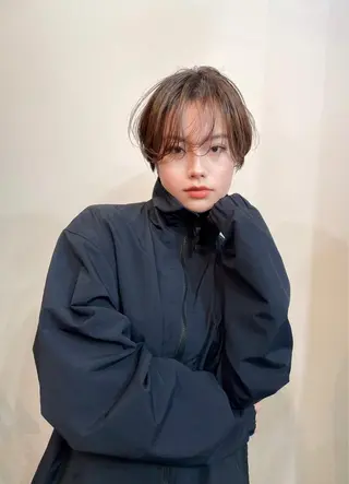 ショート カラー パーマ* 顔まわり似合わせのヘアスタイル