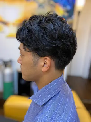 ショート パーマ メンズ ヘアーデザイン ククイ所属・【緩パン】イトウ シンゴのヘアスタイル