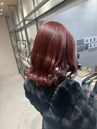 ミディアム LUNTY NAMBA 難波駅前店所属・透け感ベージュ 🪐REN🪐のヘアスタイル