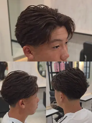 メンズ パーマ ミディアム Lapis 名古屋駅前店所属・LEN名古屋/パーマ メンズ特化美容師のヘアスタイル