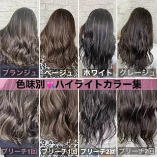 セミロング 🇺🇸ハイライト特 化美容師🇺🇸漆沢のヘアスタイル