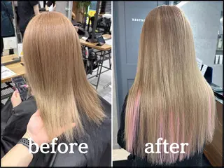 セミロング カラー KEISUKE/ ブリーチ🧡エクステのヘアスタイル