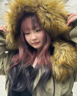 ロング LINOET名古屋所属・ダブルカラー🩶上村 純妃🩶名駅徒歩5分のヘアスタイル