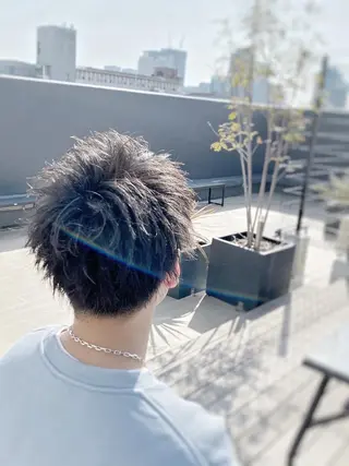 ショート カラー パーマ メンズ MENS  FEEL南森町所属・佐藤 達郎のヘアスタイル