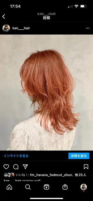 ミディアム カラー パーマ 銀座/メンズ特化/ ハイトーン/KANのヘアスタイル