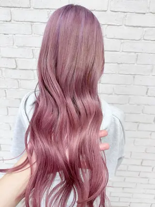 ロング カラー レイヤーブリーチ特化 ホワイト専門/岸のヘアスタイル