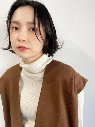 ミディアム カラー パーマ 透明感・艶カラー/ 坂田友梨奈のヘアスタイル