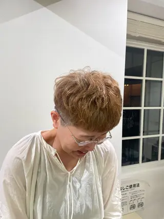 ショート カラー パーマ モデル募集中🍤 清水 美陽のヘアスタイル