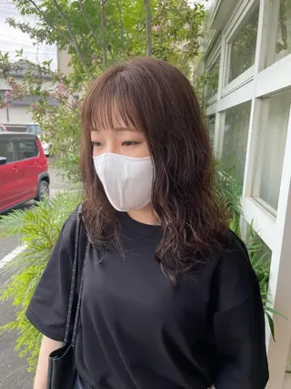 セミロング パーマ 朝倉 海斗のヘアスタイル