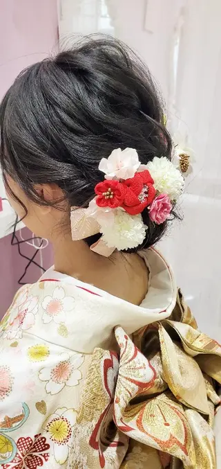 セミロング カラー ヘアアレンジ ナカシマ  アユミのヘアスタイル