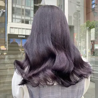 セミロング カラー パーマ ヘアアレンジ 色気ある大人カラー /ブリーチなしのヘアスタイル