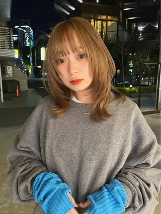 ミディアム カラー Toiro所属・ハイトーン/艶カラー /髪質改善/近澤✂︎のヘアスタイル