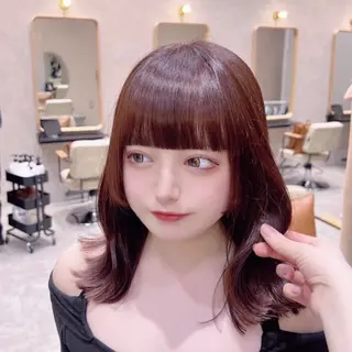 セミロング カラー ヘアアレンジ 🐰あみ 【透明感カラー】🫧のヘアスタイル
