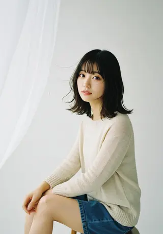 ミディアム 野中 麻衣のヘアスタイル