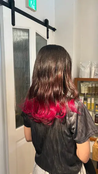 ロング カラー かとう りなのヘアスタイル