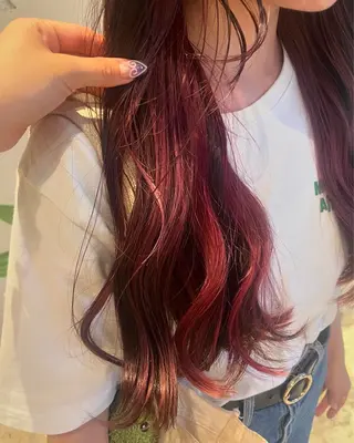ロング カラー 藤井 美歩/赤髪のヘアスタイル