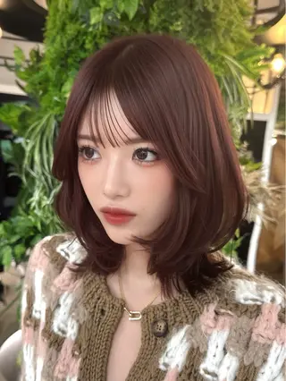 ミディアム カラー Pocket仙台 💚モエリのヘアスタイル