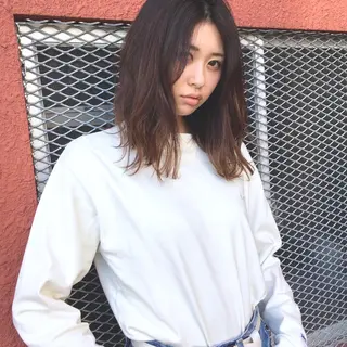 セミロング カラー 上川 美幸のヘアスタイル