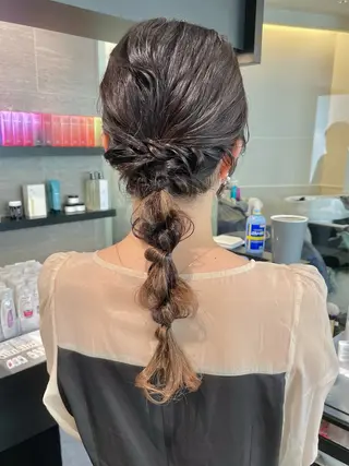 セミロング ヘアアレンジ ダブルカラー🦖 /髪質改善⚡️しおりのヘアスタイル