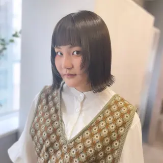 ミディアム カラー Rui/透明感カラー 暖色/レイヤーカットのヘアスタイル