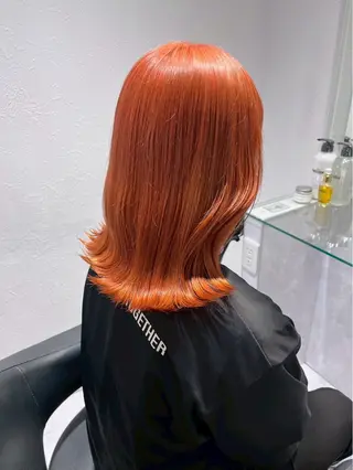 ミディアム カラー ワンカラーでできる 暖色カラーゆいりのヘアスタイル