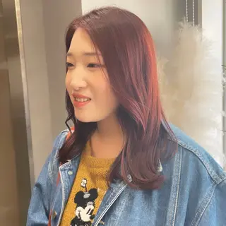 セミロング カラー Rui/透明感カラー 暖色/レイヤーカットのヘアスタイル