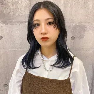 ミディアム カラー 比嘉 陽のヘアスタイル