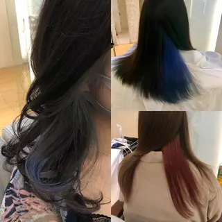 セミロング カラー 山岡 徹也のヘアスタイル