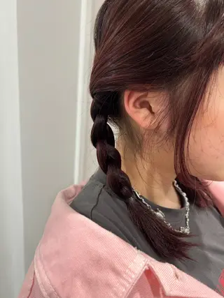 ミディアム カラー ヘアアレンジ 愛結 暖色カラー🎀🩰のヘアスタイル