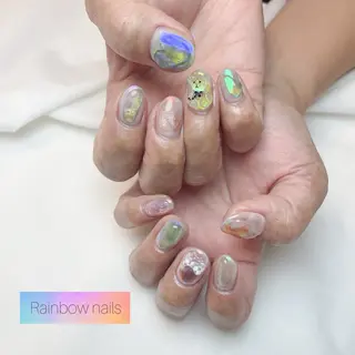 ネイル Rainbow nailsくろちゃんのネイルデザイン