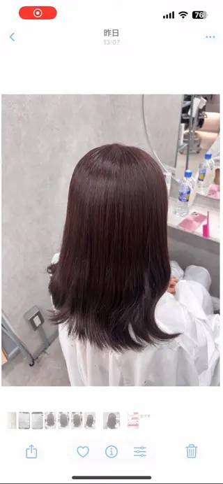セミロング カラー ヘアアレンジ 七海 芽亜利のヘアスタイル