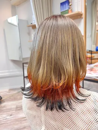 ミディアム カラー 渡部 未歩のヘアスタイル
