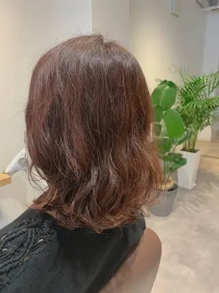 ミディアム カラー パーマ MIA 菅原のヘアスタイル