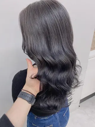 セミロング カラー ⛄️冬の透明感 カラー⛄️大西のヘアスタイル