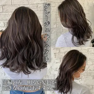 セミロング 🇺🇸ハイライト特 化美容師🇺🇸漆沢のヘアスタイル